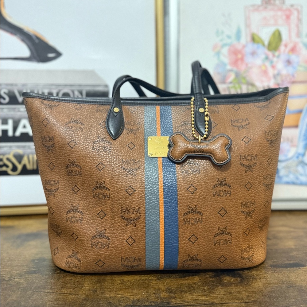 MCM Brown and Black Tote Bag